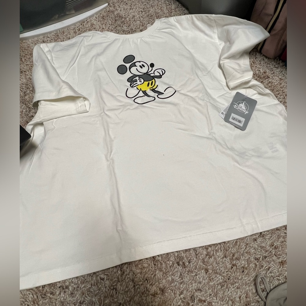 Mickey Semi cropped oversized T-shirt-  size XL